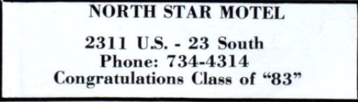 North Star Motel - 1983 Yearbook Ad With Address